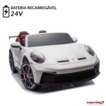 Mini Carro Elétrico 24V Licenciado Porsche 911 GT3 Branco - BW423BR - 6