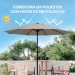 Ombrelone Base Central Articulado 2,70m Bege - IWOBCA270BGE - 7