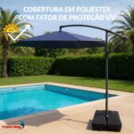 Ombrelone Lateral 3,00M Azul Com Base - IWCJ006AZ - 7