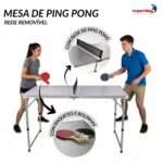 Mesa Camping Dobrável 1,20M Com Rede Ping Pong - IWCAM011 - 7