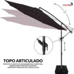 Ombrelone Lateral 3,00M Preto Com Base - IWCJ006PT - 9