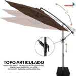 Ombrelone Lateral 3,00M TerraCota Com Base - IWCJ006TE - 9