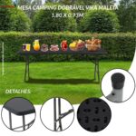 Mesa Camping Dobrável Vira Maleta 1,80.X 0,73M Preto - IWCAM008PT - 9