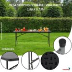 Mesa Camping Dobrável Vira Maleta 1,80.X 0,73M Rattan - IWCAM008RT - 9