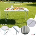 Mesa Camping Dobrável Vira Maleta 120X60CM Com Altura Regulável - IWCAM010 - 9