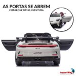Mini Carro Elétrico 24V Licenciado Porsche 911 GT3 Branco - BW423BR - 9