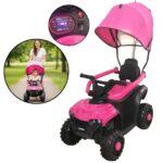 Mini Quadriciclo Elétrico 6V Com Empurrador E Cobertura Rosa - BW393RS - 1