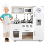 Cozinha Madeira Infantil C/ Geladeira E Máquina De Gelo, Microondas, Fogão Por Indução E Interfone 59PCS - BW454 - 1