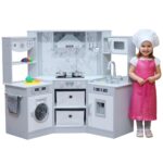 Cozinha Madeira Infantil Completa Com Geladeira E Máquina de Lavar 77PCS - BW456 - 1