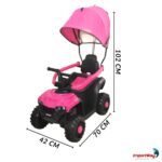 Mini Quadriciclo Elétrico 6V Com Empurrador E Cobertura Rosa - BW393RS - 2