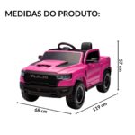 Mini Carro Elétrico 12V Licenciado Dodge Ram 1500 RHO Rosa - BW426RS - 2