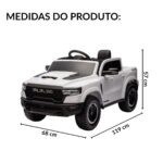 Mini Carro Elétrico 12V Licenciado Dodge Ram 1500 RHO Branco - BW426BR - 2