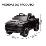 Mini Carro Elétrico 12V Licenciado Dodge Ram 1500 RHO Preto - BW426PT - 2