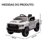 Mini Carro Elétrico 12V Licenciado Dodge Ram 1500 RHO Branco - BW427BR - 2