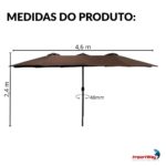 Ombrelone Central Duplo 4,6M TerraCota - IWOBCD460TE - 2