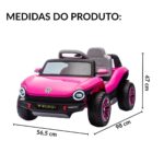 Mini Carro Elétrico 12V Licenciado Volkswagen E Buggy Rosa - BW432RS - 2