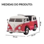 Mini Kombi Elétrica 6V Licenciado Volkswagen Buzz Rosa - BW430RS - 2
