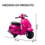 Mini Moto Elétrica 6V Licenciado Vespa Rosa - BW433RS - 2