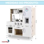 Cozinha Madeira Infantil C/ Geladeira E Máquina De Gelo, Microondas, Fogão Por Indução E Interfone 59PCS - BW454 - 2