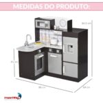 Cozinha Madeira Infantil Moderna Com Geladeira E Microondas 57PCS - BW455 - 2