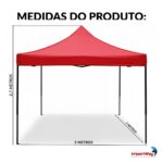 Gazebo Articulado 3x3m Vermelho - IWCJ015VM - 2