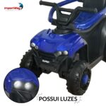 Mini Quadriciclo Elétrico 6V Com Empurrador E Cobertura Azul - BW393AZ - 3