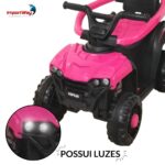Mini Quadriciclo Elétrico 6V Com Empurrador E Cobertura Rosa - BW393RS - 3