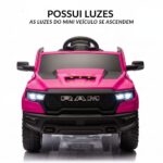 Mini Carro Elétrico 12V Licenciado Dodge Ram 1500 RHO Rosa - BW426RS - 3
