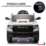 Mini Carro Elétrico 12V Licenciado Dodge Ram 1500 RHO Branco - BW426BR - 3
