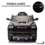 Mini Carro Elétrico 12V Licenciado Dodge Ram 1500 RHO Preto - BW426PT - 3