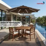 Ombrelone Central Led Varetas 2,70m TerraCota - IWOBCL270TE - 3