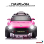 Mini Carro Elétrico 12V Licenciado Volkswagen E Buggy Rosa - BW432RS - 3