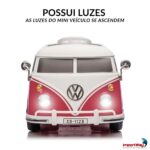 Mini Kombi Elétrica 6V Licenciado Volkswagen Buzz Rosa - BW430RS - 3