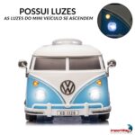 Mini Kombi Elétrica 6V Licenciado Volkswagen Buzz Azul - BW430AZ - 3