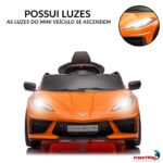 Mini Carro Elétrico 12V Licenciado Corvette C8 Laranja - BW431LR - 3