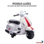 Mini Moto Elétrica 6V Licenciado Vespa Branco - BW433BR - 3