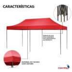 Gazebo Articulado 3x6m Vermelho - IWCJ017VM - 4