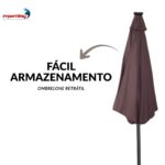 Ombrelone Base Central Articulado Com Led 2,70m TerraCota - IWOBCAL270TE - 4