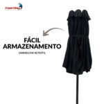 Ombrelone Central Duplo 4,6M Preto - IWOBCD460PT - 4