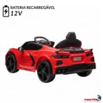 Mini Carro Elétrico 12V Licenciado Corvette C8 Vermelho - BW431VM - 4