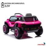 Mini Carro Elétrico 12V Licenciado Volkswagen E Buggy Rosa - BW432RS - 4