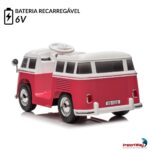 Mini Kombi Elétrica 6V Licenciado Volkswagen Buzz Rosa - BW430RS - 4