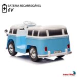 Mini Kombi Elétrica 6V Licenciado Volkswagen Buzz Azul - BW430AZ - 4