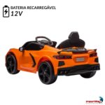 Mini Carro Elétrico 12V Licenciado Corvette C8 Laranja - BW431LR - 4