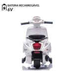 Mini Moto Elétrica 6V Licenciado Vespa Branco - BW433BR - 4