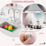 Cozinha Madeira Infantil Com Máquina De Lavar, Coifa, Forno, Microondas 58PCS - BW452 - 4