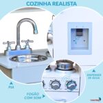 Cozinha Madeira Infantil C/ Geladeira E Máquina De Gelo, Microondas, Fogão Por Indução E Interfone 59PCS - BW454 - 4