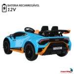 Mini Carro Licenciado 12V Lamborghini Huracan Sto Azul - BW403AZ - 5