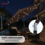 Ombrelone Base Central Articulado Com Led 2,70m TerraCota - IWOBCAL270TE - 5