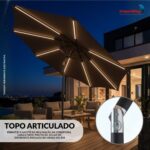 Ombrelone Central Led Varetas 2,70m TerraCota - IWOBCL270TE - 5